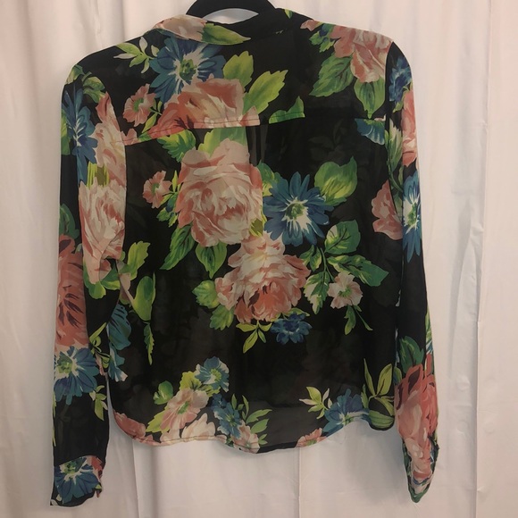 Sheer Floral Button-Up - Picture 2 of 2